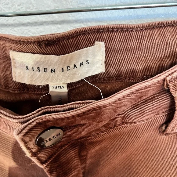 Risen “Utopia” High Waisted Distressed Hem Flare Jeans Size 13/31 - Picture 6 of 9